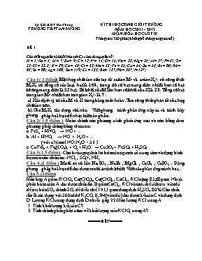 Đề thi học sinh giỏi trường năm học 2011 - 2012 môn Hóa học lớp 10 - Trường THPT An Dương